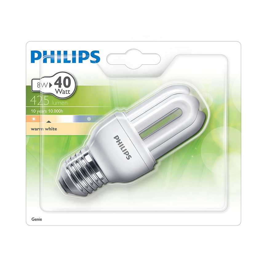 Енергозберігаюча лампочка PHILIPS E27/8W/230V - GENIE