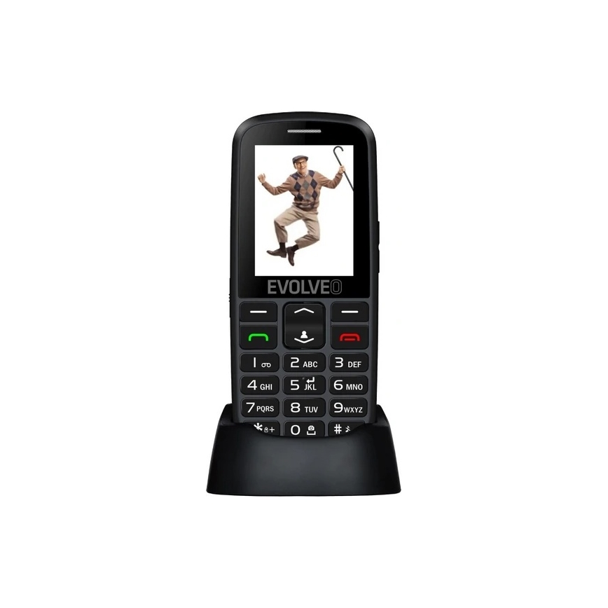 Evolveo - EasyPhone EG 2G мобильный телефон для пожилых людей, чёрный