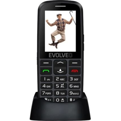 Evolveo - EasyPhone EG 4G мобільний телефон для людей похилого віку чорний