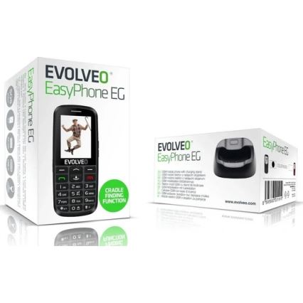 Evolveo - EasyPhone EG 4G мобільний телефон для людей похилого віку чорний