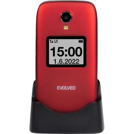 Evolveo - EasyPhone FS розкладний мобільний телефон для літніх людей 2.8 червоний