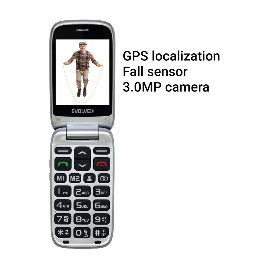 Evolveo - EasyPhone FS, складаний мобільний телефон 2.8 червоний