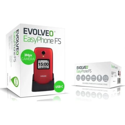 Evolveo - EasyPhone FS, складаний мобільний телефон 2.8 червоний