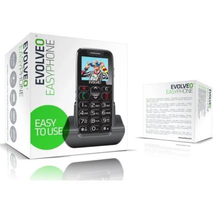 Evolveo - EasyPhone мобільний телефон для людей похилого віку чорний