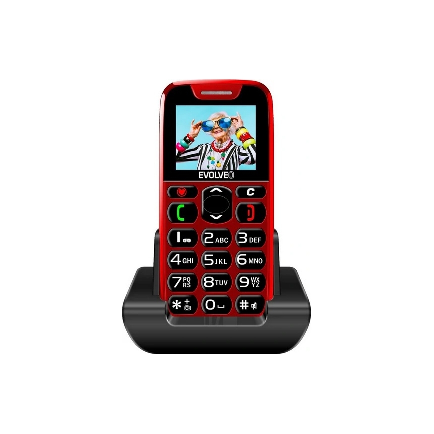 Evolveo - EasyPhone, мобильный телефон для пожилых людей, красный
