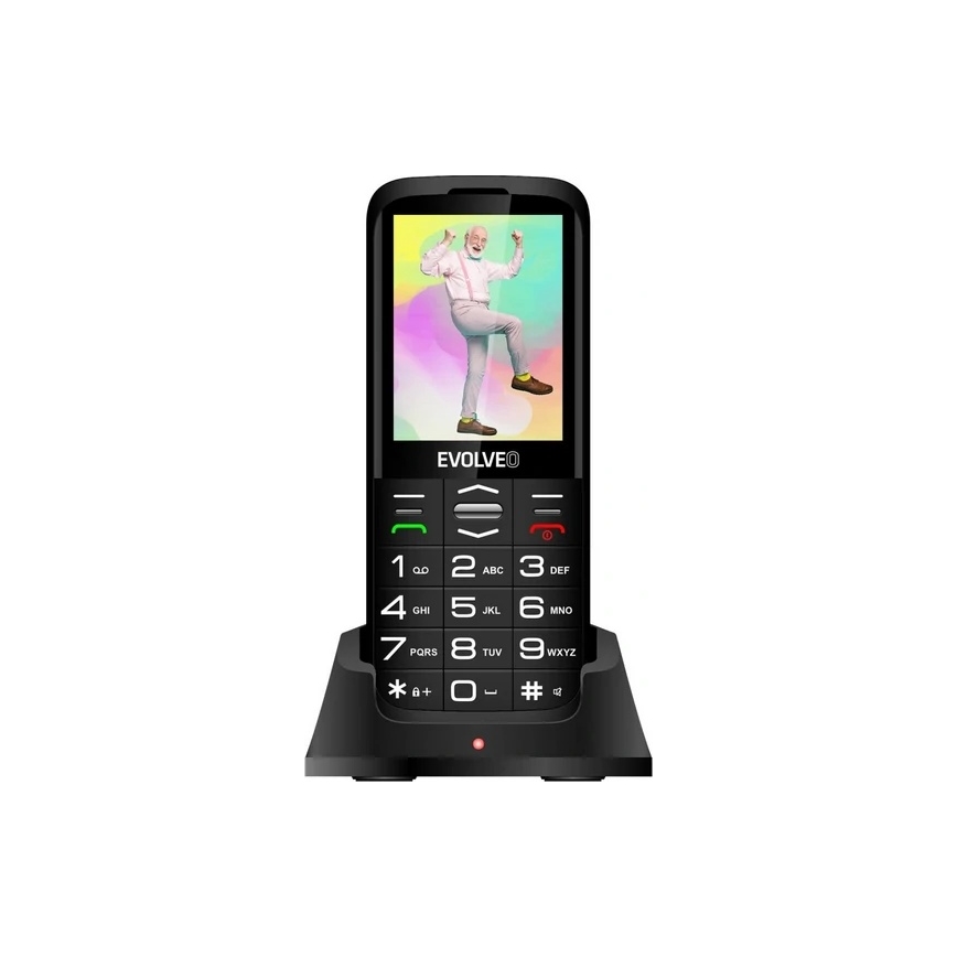 Evolveo - EasyPhone XO, чорний мобільний телефон для людей похилого віку