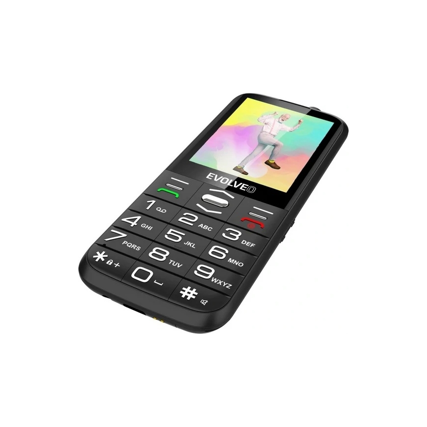 Evolveo - EasyPhone XO, чорний мобільний телефон для людей похилого віку