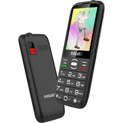 Evolveo - EasyPhone XO, чорний мобільний телефон для людей похилого віку