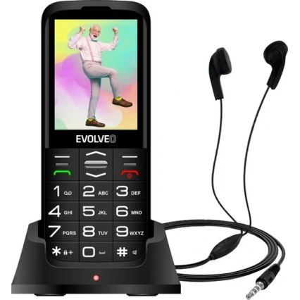 Evolveo - EasyPhone XO, чорний мобільний телефон для людей похилого віку