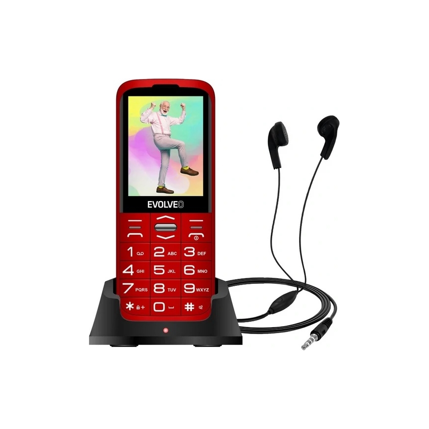 Evolveo - EasyPhone XO мобильный телефон для пожилых людей, красный