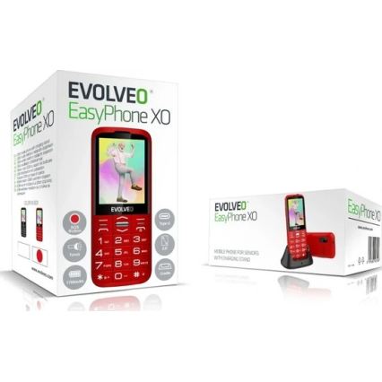 Evolveo - EasyPhone XO мобильный телефон для пожилых людей, красный