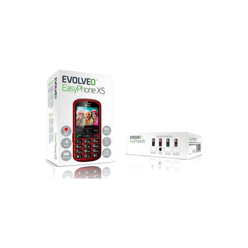 Evolveo - EasyPhone XS мобільний телефон для людей похилого віку червоний