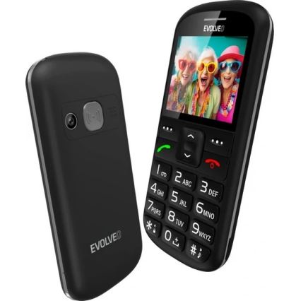 Evolveo - EasyPhone XS, мобільний телефон для людей похилого віку, чорний