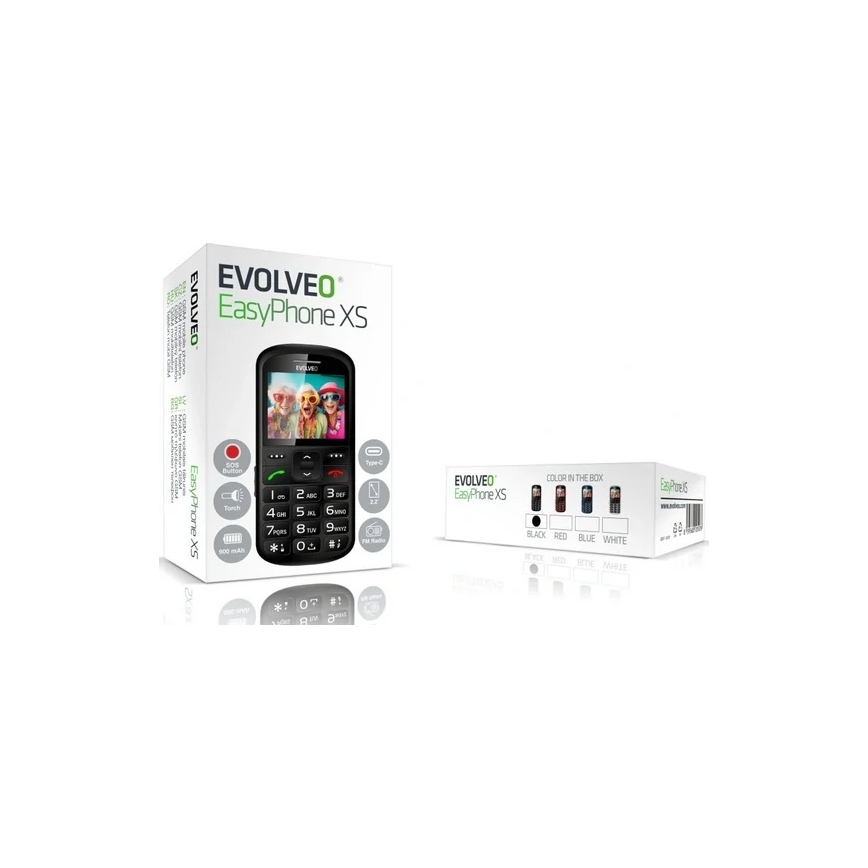 Evolveo - EasyPhone XS, мобільний телефон для людей похилого віку, чорний