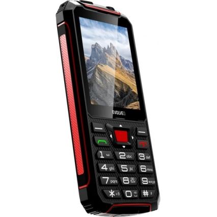 Evolveo - StrongPhone W4, водонепроницаемый Dual-SIM телефон, чёрный/красный
