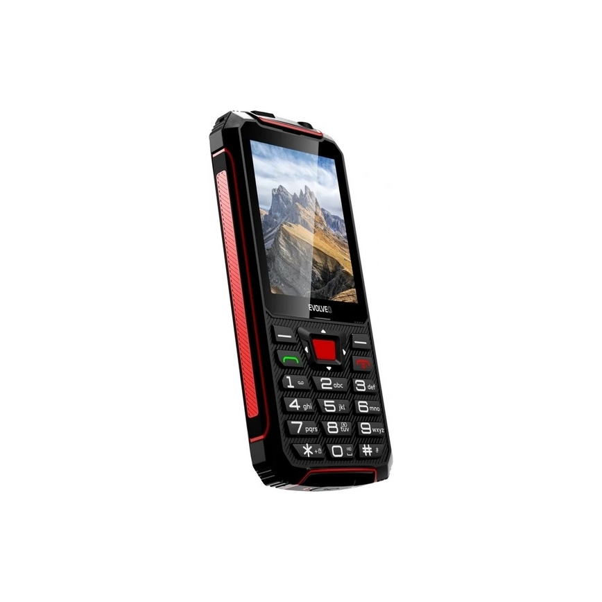 Evolveo - StrongPhone W4, водонепроницаемый Dual-SIM телефон, чёрный/красный