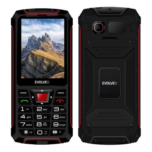 Evolveo - StrongPhone W4 водонепроникний Dual SIM телефон чорний/червоний