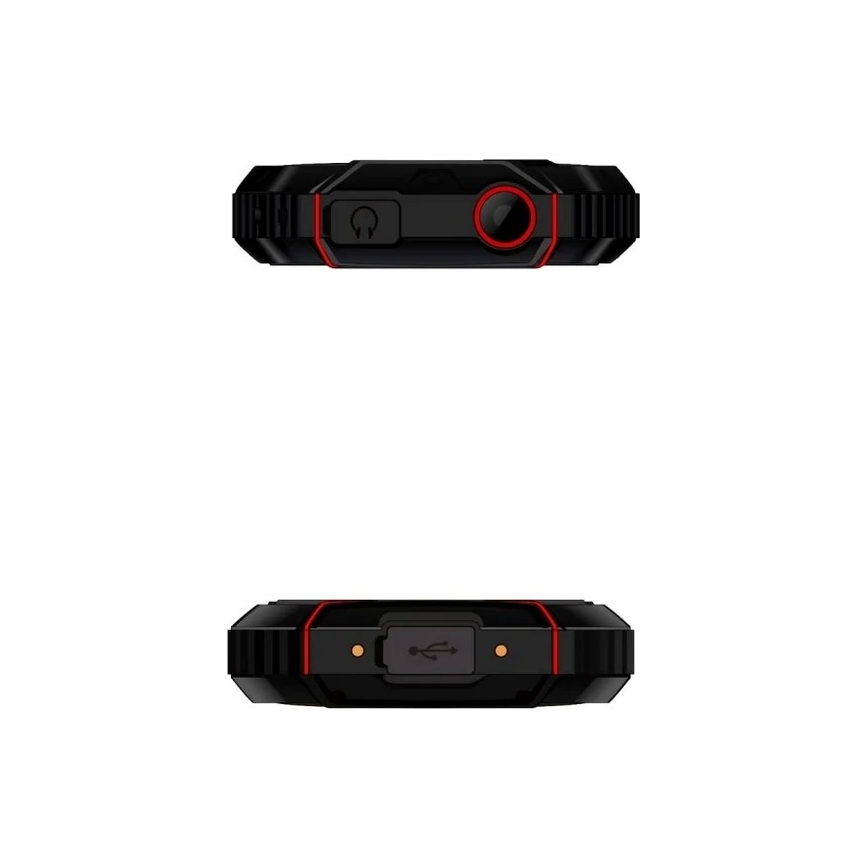 Evolveo - StrongPhone W4, водонепроникний телефон з двома SIM, чорний/червоний