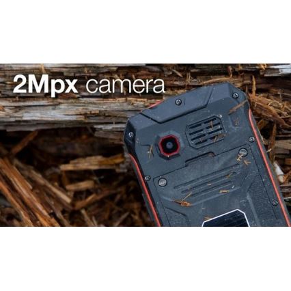 Evolveo - StrongPhone W4, водонепроникний телефон з двома SIM, чорний/червоний