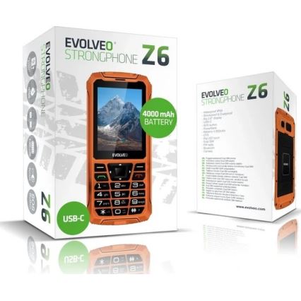 Evolveo - StrongPhone Z6 водонепроницаемый Dual SIM телефон, оранжевый