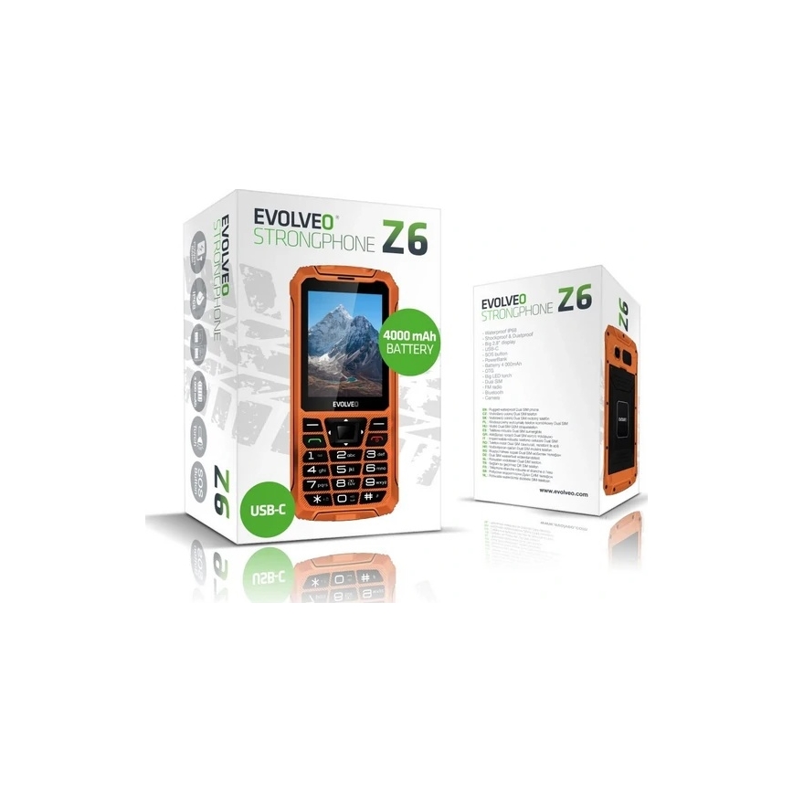 Evolveo - StrongPhone Z6 водонепроницаемый Dual SIM телефон, оранжевый