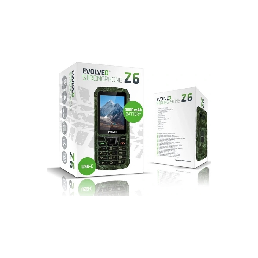Evolveo - StrongPhone Z6 водонепроникний Dual SIM телефон у мисливському камуфляжі