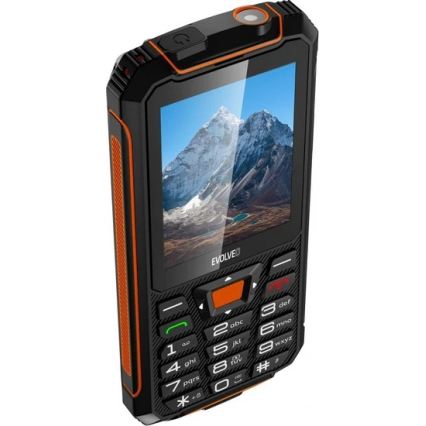 Evolveo - StrongPhone Z6 водозахищений телефон з двома SIM-картами, чорний/помаранчевий