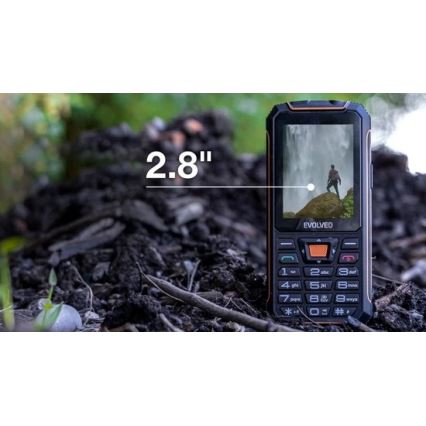 Evolveo - StrongPhone Z6 водозахищений телефон з двома SIM-картами, чорний/помаранчевий