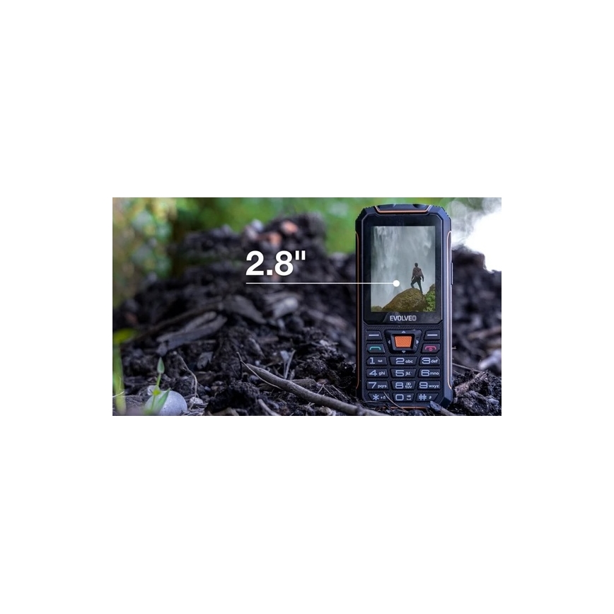 Evolveo - StrongPhone Z6 водозахищений телефон з двома SIM-картами, чорний/помаранчевий