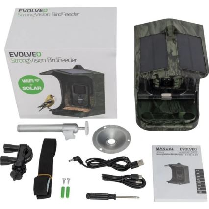 Evolveo - StrongVision BirdFeeder - розумна годівниця для птахів із камерою та сонячними панелями