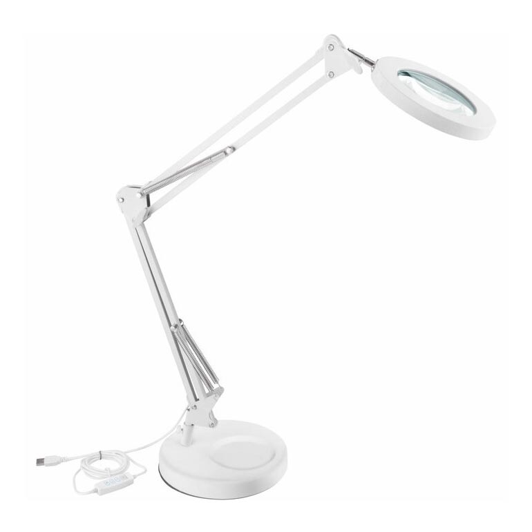 Extol - Настільна LED лампа з регулюванням яскравості та з лупою LED/8W/5V 2900/4500/7500K білий