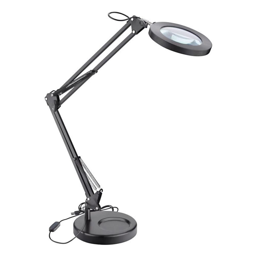 Extol - Настільна LED лампа з регулюванням яскравості з лупою LED/8W/5V 2900/4500/7500K чорний