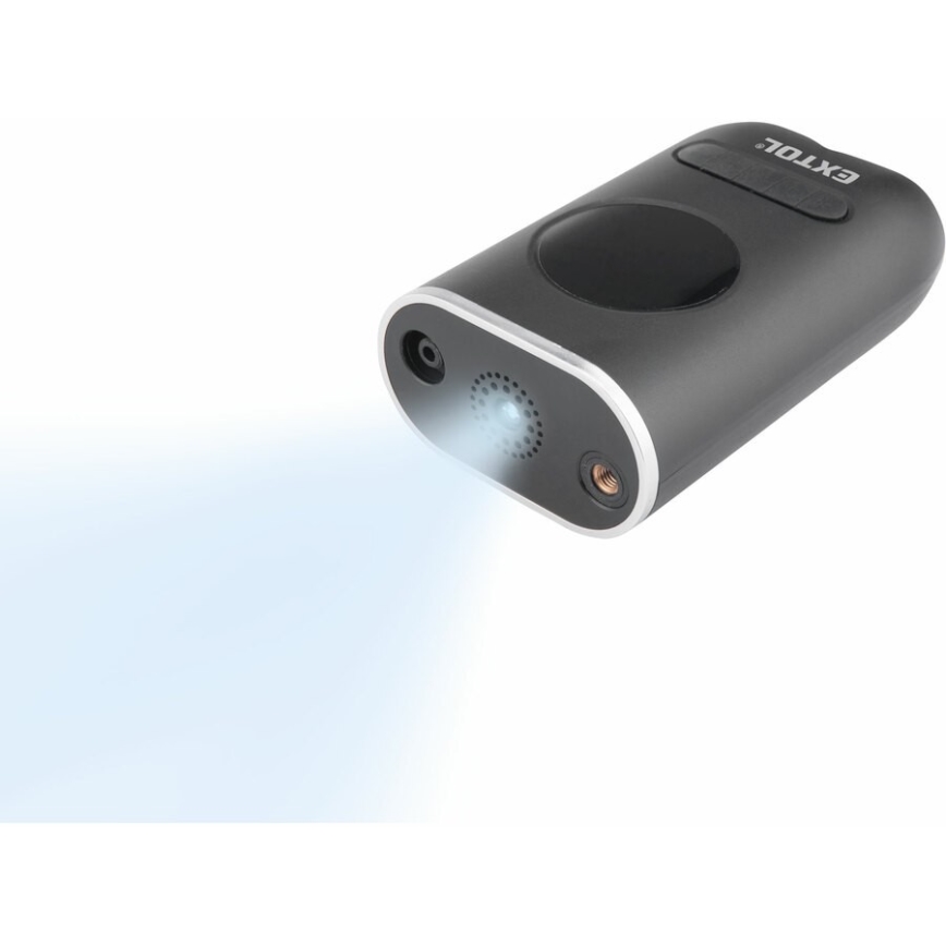 Extol Premium - Цифровий кишеньковий компресор 2000 mAh 7,4V чорний