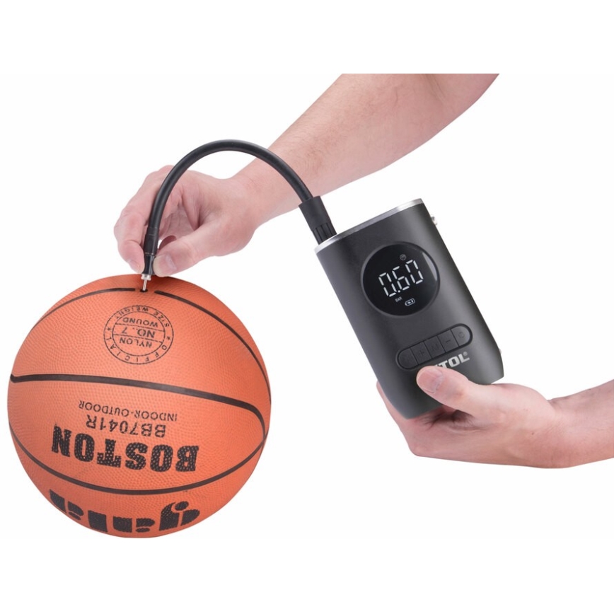 Extol Premium - Цифровой карманный компрессор 2000 mAh 7,4V черный