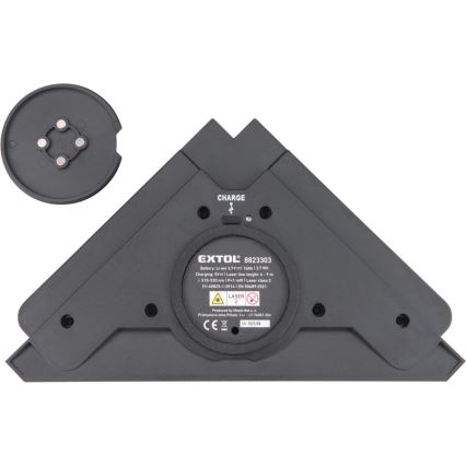 Extol Premium - Лазерний кутник 90° з електричним присосним модулем 5V/1000 mAh