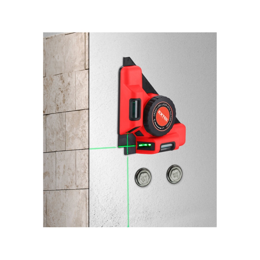 Extol Premium - Лазерный угольник 90° с электрическим присосным модулем 5V/1000 mAh