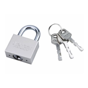 Extol Premium - Металлический навесной замок 40 мм серебряный
