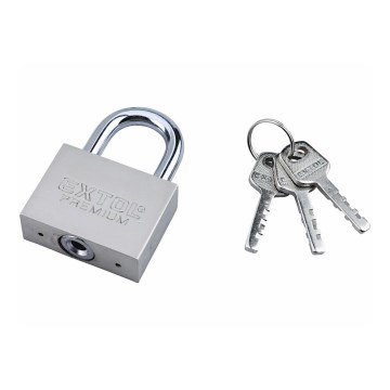 Extol Premium - Металлический навесной замок 50 мм серебристый