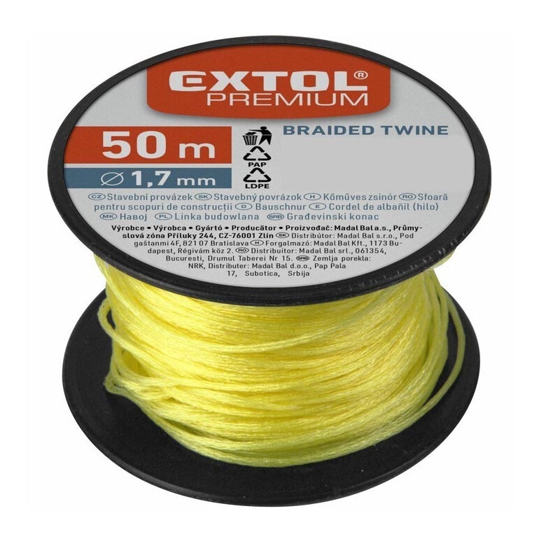 Extol Premium - Стропа будівельна 1,7мм х 50м жовтий