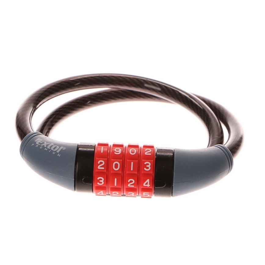 Extol Premium - Велозамок тросовий 10x650 мм з чотиризначним кодом