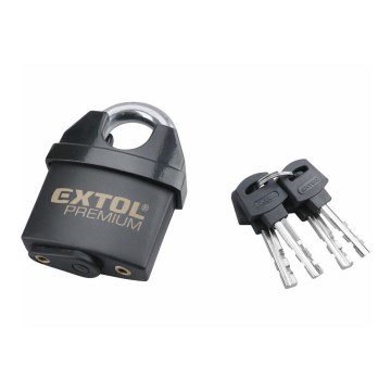 Extol Premium - Водонепроницаемый навесной замок 60 мм черный