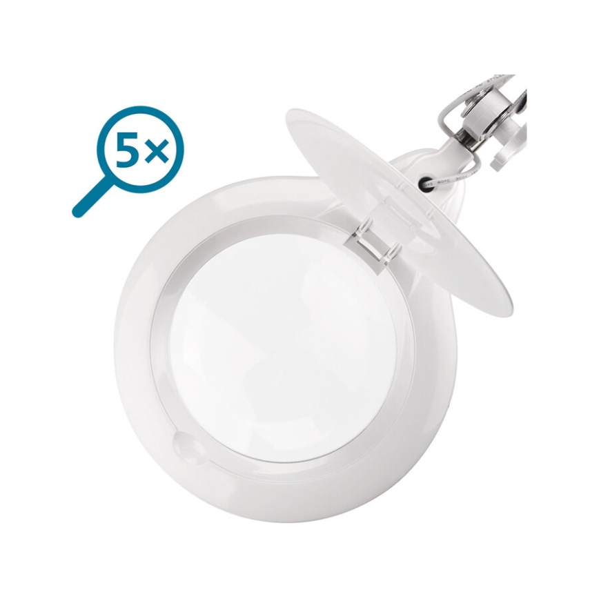Extol - регульована настільна світлодіодна лампа з лупою LED/10W/230V біла