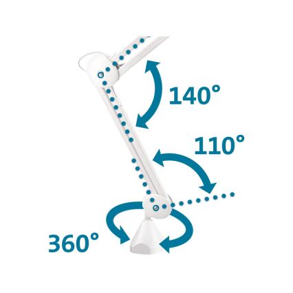 Extol - регульована настільна світлодіодна лампа з лупою LED/10W/230V біла
