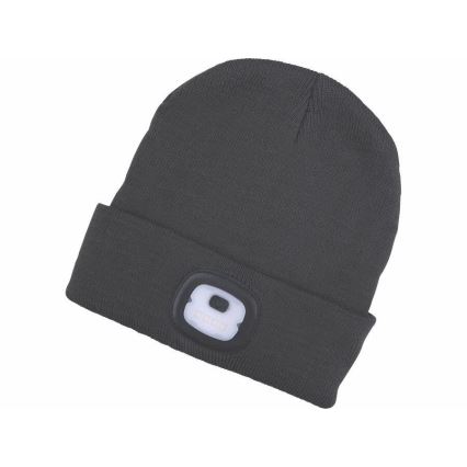 Extol - Шапка с интегрированным налобным фонарём и USB-зарядкой, аккумулятор 250 мА·ч, тёмно-серый, разм. UNI