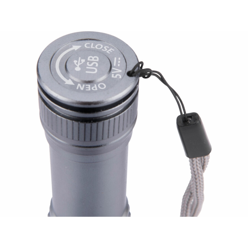 Extol - Светодиодный аккумуляторный фонарь LED/2000 mAh/3,7V матовый хром