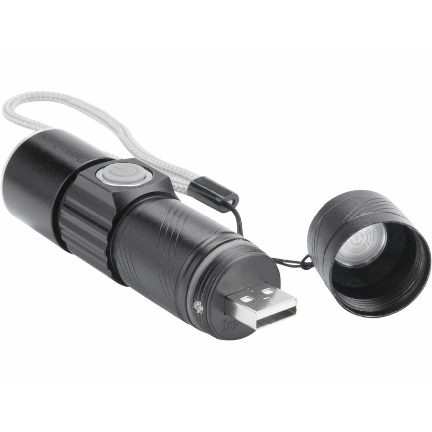 Extol - Светодиодный аккумуляторный фонарь LED/3W/450 mAh/3,7V черный