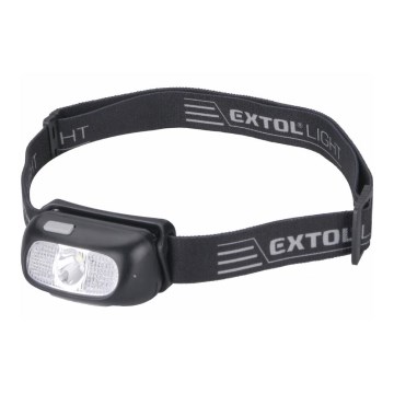 Extol - Светодиодный аккумуляторный налобный фонарь LED/5W/1000 mAh/3,7V IPX5 черный