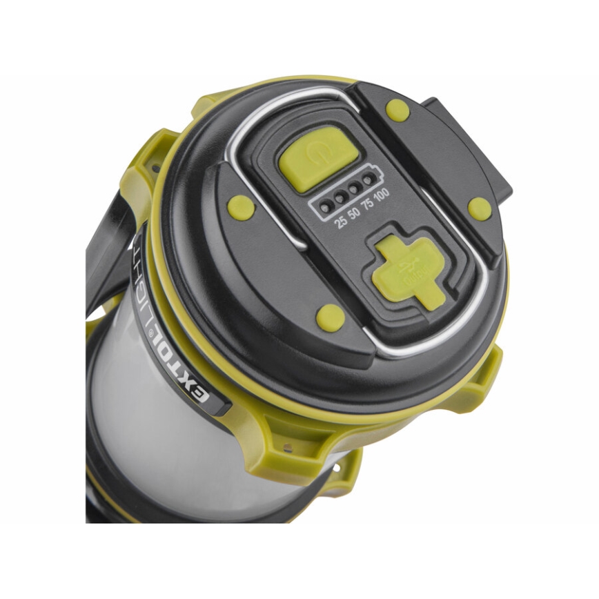 Extol - Светодиодный фонарь с регулированием яркости и повербанком LED/2600 mAh/3,7V IPX4