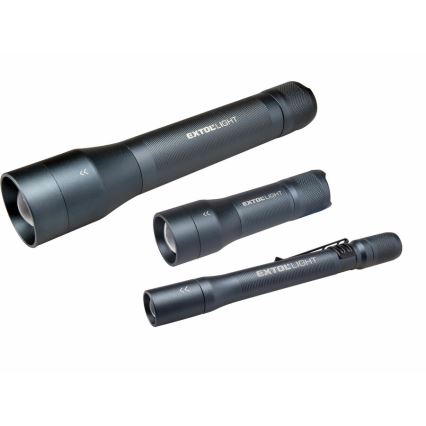 Extol - Светодиодный фонарик LED/2xAAA IP54 антрацит