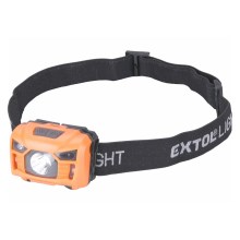Extol - Светодиодный аккумуляторный налобный фонарь с датчиком LED/3W/1200 mAh/3,7V оранжевый/черный